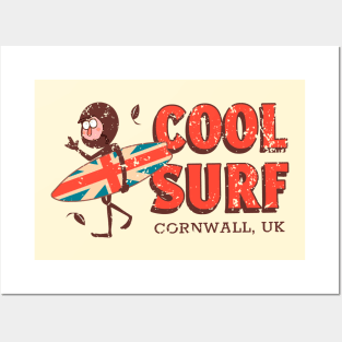 Cool Surf in Cornwall, UK Posters and Art
